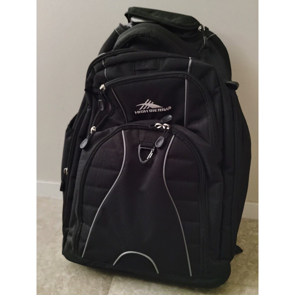 High Sierra Freewheel Wheeled Laptop Backpack Black 17" Rolling Bag slightly use